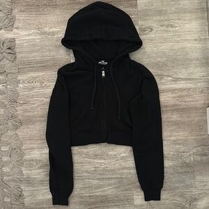 Hollister Black Cropped Hoodie